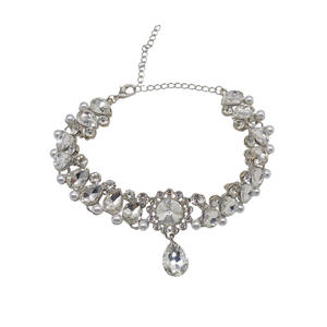 シンプルな真珠のネックレス女性用光贅沢ラインストーンチョーカーネックレスディナーパーティーアクセサリージュエリー - Product Image 5