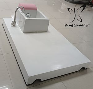 Bain de pieds de massage <span class=keywords><strong>professionnel</strong></span> plate-forme de pédicure en bois blanc bol de pédicure avec 7 couleurs Led baignoire spa pour pieds - Product Image 5