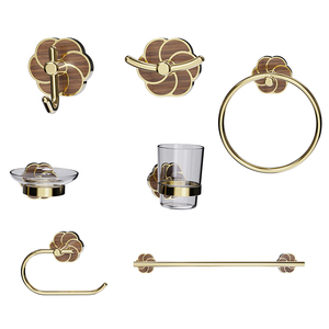 Accessori per il bagno di vendita diretta in fabbrica portasapone con base in metallo portasapone per doccia accessori per il bagno set di 6 pezzi - Product Image 1