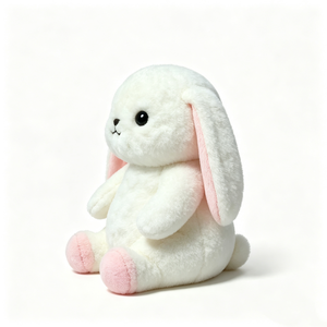 Peluche de lapin personnalisée, lapin en peluche, lapin blanc aux oreilles tombantes, adorable peluche de lapin, lapin en peluche assis - Product Image 2