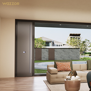 Wazzor American <strong>Design</strong> Double Solid Security <strong>Doors</strong> Large Exterior Entrance for House Front Aluminum Alloy With Finished Surface - Product Image 4