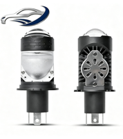 Ampoule de phare LED H4 mini bi-lumière 12V 90W avec lentille de projecteur intégrée 6000LM 3000K-5800K pour voiture
