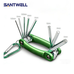 Juego de Llaves Allen Plegables Santwell de 8 Piezas, Llaves Hexagonales de Acero Cromado con Gancho Mosquetón para Reparaciones DIY - Product Image 4