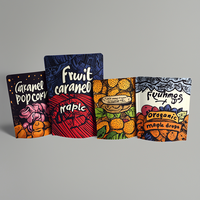 Pochette Doypack Mylar mate transparente colorée, résistante à l'humidité, avec fermeture éclair, imprimée sur mesure, pour bonbons, herbes, aliments, sucre et chewing-gum, vente en gros