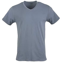 T-shirt personnalisé de haute qualité 95% coton 5% Spandex sérigraphie t-shirts à manches courtes pour hommes slim fit col en V