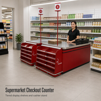 Comptoir de caisse en acier pour les magasins de détail, les épiceries et les supérettes, comptoir de réception