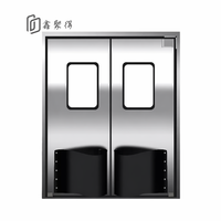 Puertas de Acero Inoxidable para Restaurantes, Puerta de Tráfico con Cierre Automático, Puerta Batiente Metálica de Doble Acción para Cocina, Fábrica de Alimentos y Almacén