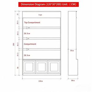ตู้โชว์เครื่องสำอางแบบยุโรปสำหรับร้านเสริมสวย ตู้เก็บผลิตภัณฑ์บำรุงผิว ชั้นวางหัวหุ่นวิกผม - Product Image 5