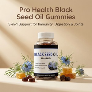 Gummies à l'huile de nigelle 1000mg, extrait de Nigella Sativa et miel, soutient la santé immunitaire, cardiovasculaire, <span class=keywords><strong>respiratoire</strong></span> et articulaire, 60 gummies - Product Image 2