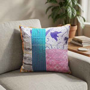Fundas de almohada acolchadas decorativas kantha - Product Image 3