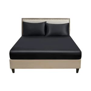 Ensemble de draps et de housses de couette en satin de qualité hôtelière, couleurs unies, en bambou, taille double, style européen et américain - Product Image 1