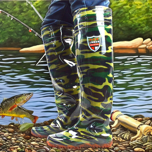 Botas de Lluvia de PVC por Encima de la Rodilla para Pesca y Caza, Impermeables, Transpirables, de Secado Rápido, Unisex, Botas para Lodo - Product Image 2