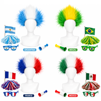 Perruques de supporter colorées pour l'esprit d'équipe, perruques de troll pour les fans de football, les supporters de football, les cheerleaders, les rassemblements d'encouragement et les événements sportifs