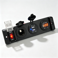 Prise d'alimentation double USB 3.1A et allume-cigare 12V avec voltmètre et interrupteur à bascule 16A ON/OFF pour applications marines