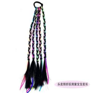 Extensions de cheveux tressées pour enfants, 32 cm, 42 cm, en fibre haute température, queues de cheval colorées, style street dance hip hop - Product Image 4