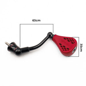 Empuñadura para Carrete de Pesca, 63 cm, Brazo Negro, 35 cm, Mango Rojo de TPE para Conversión de Carrete Giratorio Shimano Vanford - Product Image 1