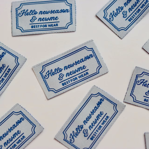 Personalizado de alta calidad prenda brocado extremo pliegue tejido cuello etiqueta Centro pliegue prenda etiqueta dobladillo etiqueta - Product Image 2