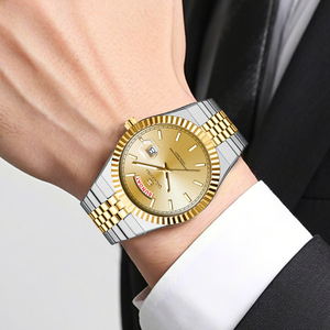 Orologi da Uomo di Lusso Personalizzati con Logo, in Acciaio Inossidabile, Impermeabili, alla Moda, Business, con Numeri Romani, al Quarzo - Product Image 2