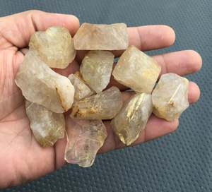 พลอยรูไทล์สีทองธรรมชาติ ไม่ผ่านการบำบัด สำหรับทำเครื่องประดับ ขายส่ง ชุด 5 ชิ้น ขนาดใหญ่พิเศษ - Product Image 5