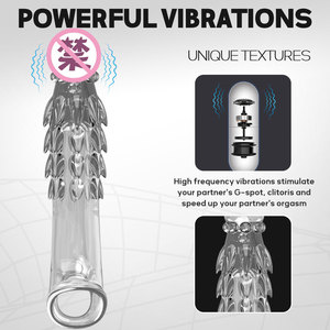 Firethorn Wolf Fang Set <b>TPE</b> Vibrating Penis Sleeve Manual Control Adult Stimulation Non Latex - Product Image 4