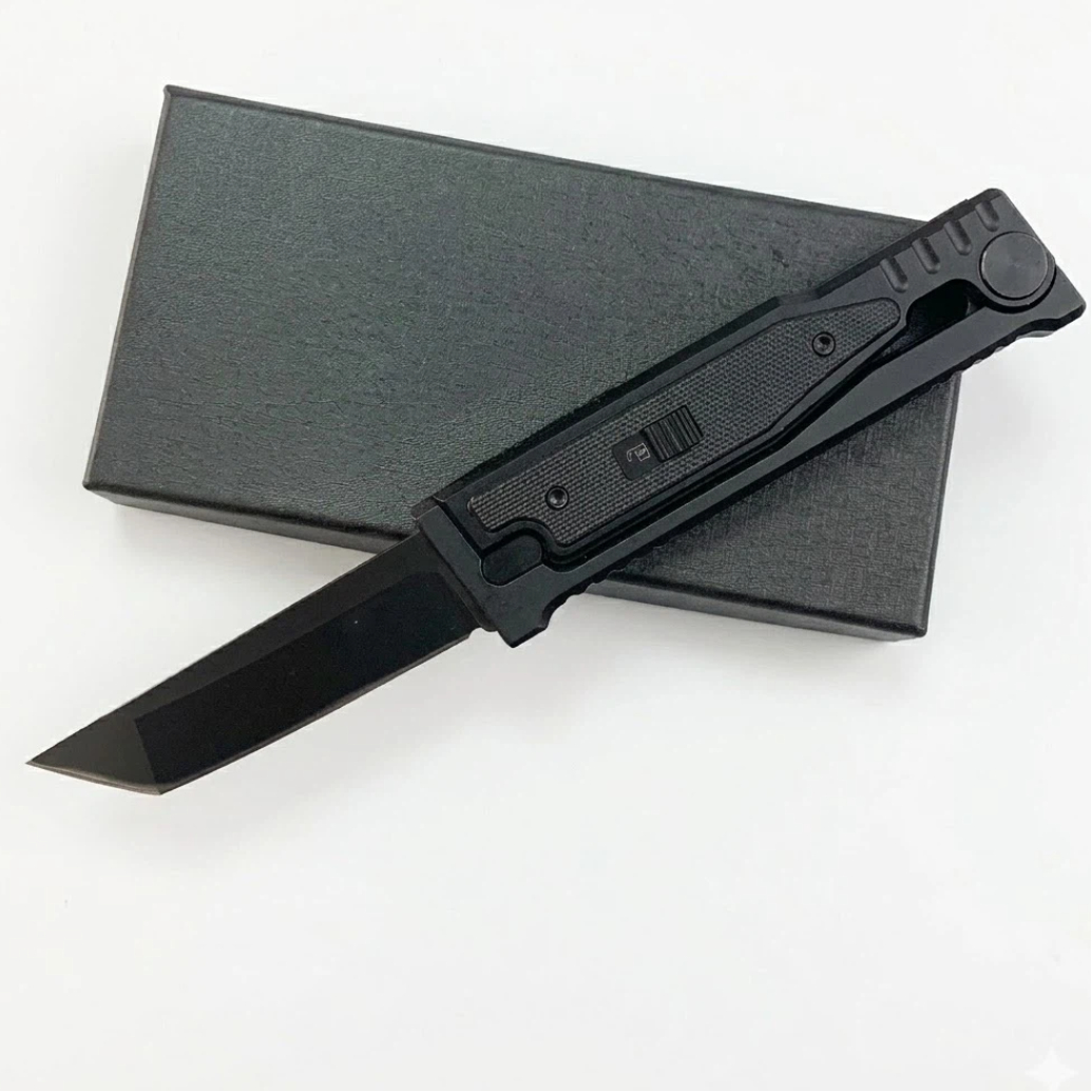 Black handle, black blade, square head