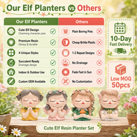 Ornement de bureau en résine elfe mignon, pot de fleurs pour plantes succulentes, pot de fleurs créatif pour décoration de cour, récipient pour plantes en pot
