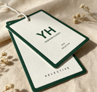 Étiquettes suspendues en carton mat de qualité supérieure, personnalisées, écologiques, avec logo sur mesure pour vêtements, chaussettes et chaussures – Vente en gros usine
