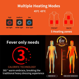 Veste électrique en coton pour hommes et femmes Chauffage intégral du corps Équipement thermique intelligent pour la fièvre Chaleur Charge Veste fonctionnelle - Product Image 3