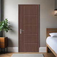 Portes intérieures modernes en bois massif pour chambre à coucher, avec bande décorative en aluminium, finition battante, design personnalisé en panneau mélaminé, pour appartement
