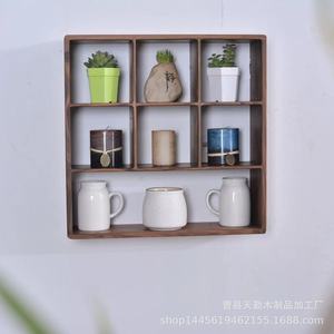 Estante de exhibición de madera maciza antigua, estante para teteras, estantería de pared de varios niveles, estantería de madera para cajas sorpresa de adornos. - Product Image 4