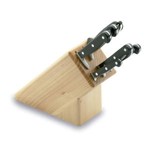 Portacoltelli classico con 3 coltelli, set di stoccaggio in legno per uso in cucina - Product Image 1