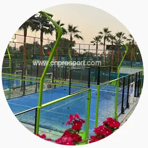 new types 200w Led Light 4 Pole Paddel Padel Tennis Court details field material installation in europe