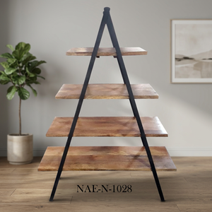 Estantería Metálica Plegable de 4 Niveles con Diseño Antiguo, Mueble Industrial Vintage para el Hogar, Portátil, para Sala de Estar o Escuela - Product Image 3