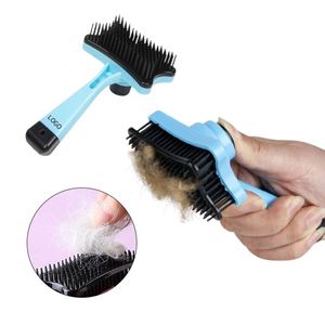 2026 <b>Pet</b> Portable Custom 3 Color Plastic Silicone Cat Dog Grooming <b>Brush</b> for Promotion - Product Image 1
