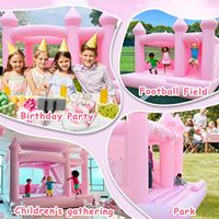 Château gonflable rose de qualité commerciale, prix direct usine, personnalisable pour la location commerciale