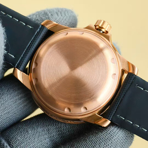 Reloj Clásico de Alta Calidad con Fecha Automática, Caja Luminosa en Oro Rosa, Esfera Negra, Cristal de Zafiro, Correa de Lona, Reserva de Marcha para Hombre - Product Image 4