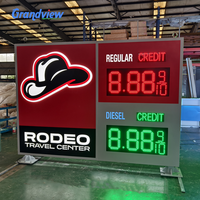 Letrero LED de Precio para Gasolinera de 18 Pulgadas, 5 Dígitos, 7 Segmentos, Color Verde, TIPO REGULAR