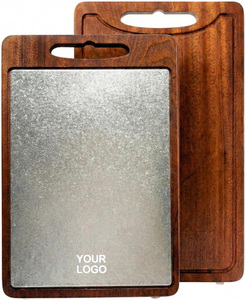 Tabla de Cortar de Titanio de Lujo Personalizada, Doble Cara, Madera Sólida de Sapele, Tabla de Cortar de Doble Uso, Tabla Grande para Quesos y Embutidos - Product Image 1