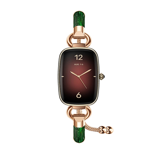 Reloj Inteligente para Mujer DSM11 MTECH, Nuevo CF10max Verde, Pantalla AMOLED de 1.47'', Chat GTP, Esfera Negra con Franja Roja, Caja en Oro Rosa - Product Image 1
