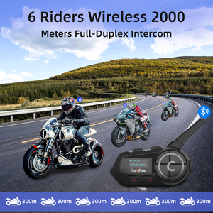 <span class=keywords><strong>Intercomunicador</strong></span> para Casco de Motocicleta EUROFONE V5.1 IP67 Resistente al Agua, 1200M, Compartición de Música en Grupo para 6 Motociclistas, con Cancelación de Ruido - Product Image 3