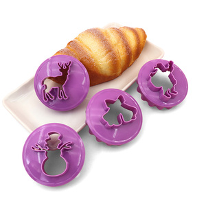 4 cái hai mặt giáng sinh Cắt Bánh Quy Tự Làm mô phỏng nướng trang trí đặt bánh khuôn ép nhựa kim loại cung cấp trực tiếp - Product Image 5