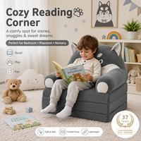 Canapé-lit pliable en peluche pour enfants 2 en 1, convertible, canapé paresseux à motif de dessin animé, housse lavable, canapé en mousse pour enfants, pour chambre d'enfant, salon
