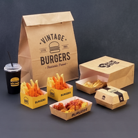 Échantillon Gratuit Prix Usine Boîte à Burger Qualité Alimentaire Emballage en Papier Contenant Alimentaire Boîte à Poulet Frit à Emporter Boîtes de Restauration Rapide
