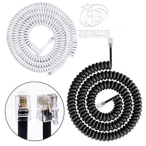 Câble de rallonge téléphonique RG RJ91, connecteur de combiné, cordon de téléphone, câble spiralé, fil à ressort 4P4C CAT3, certifié RoHS - Product Image 3