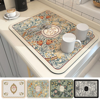 Tapis de séchage de vaisselle imprimé tampon de vidange de café Super absorbant vaisselle tampon de vidange tapis à séchage rapide vaisselle de cuisine napperon