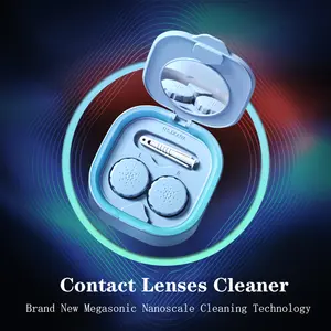 Grosir kualitas tinggi tampilan baru pembersih lensa kontak ultrasonik solusi pembersih otomatis Portable