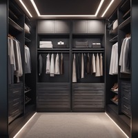 Solution de rangement de luxe pour chambre à coucher avec dressing moderne sur mesure, fabrication directe, armoire tout-en-un pour appartement