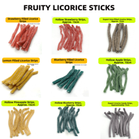Zure Regenboog Bandjes Gummy Candy Zure Coating Multi-smaak Fruitstrips Halal Gecertificeerd Groothandel