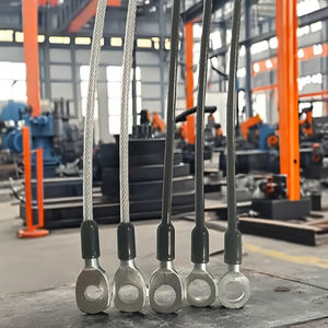 Usine en gros fil d'acier inoxydable câble élingue <span class=keywords><strong>Double</strong></span> boucle noir PVC enduit numéro de modèle 7x19 tête plate soudage coupe - Product Image 4