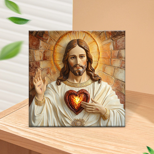 Buena calidad al por mayor 3D relieve pintura al óleo impresión <span class=keywords><strong>NACIMIENTO</strong></span> <span class=keywords><strong>DE</strong></span> Jesucristo escena resina artesanía Decoración <span class=keywords><strong>de</strong></span> mesa - Product Image 1